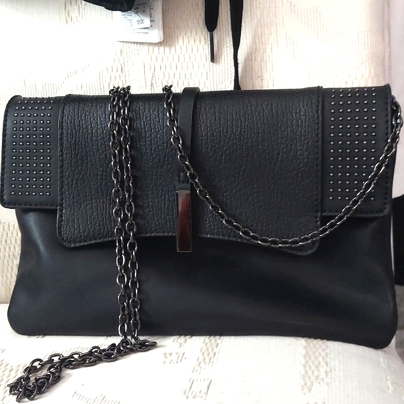 Danielle Nicole Black Crossbody Chain Clutch Bag - Picture 7 of 9